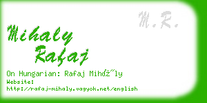 mihaly rafaj business card